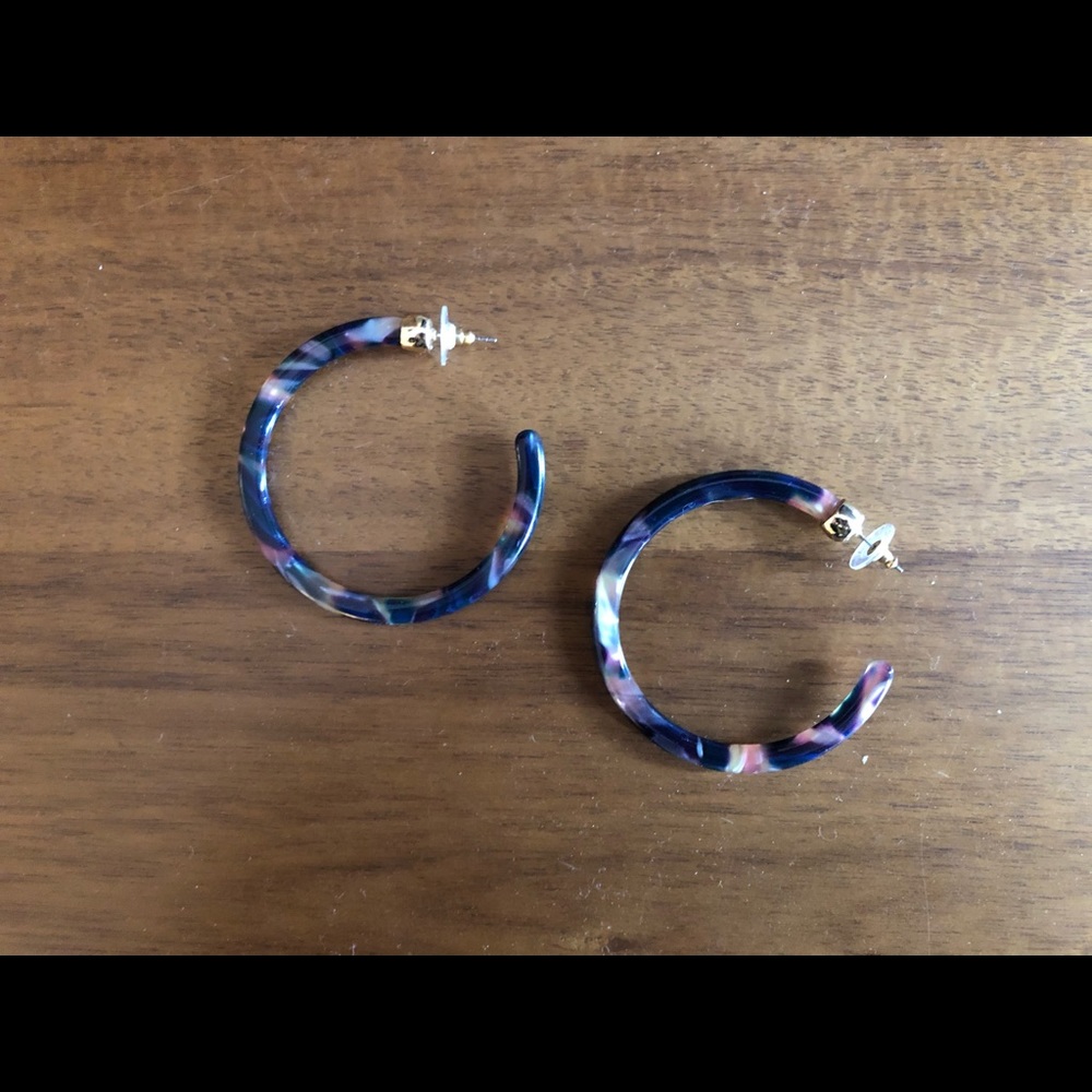 Madewell Large Acetate Hoops Tortoise Pair Multi